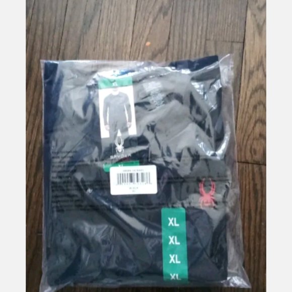 (2) NEW! Spyder Active Men’s Long Sleeve Shirt Black Blue size XXL XX-LARGE NWT! - Picture 3 of 3
